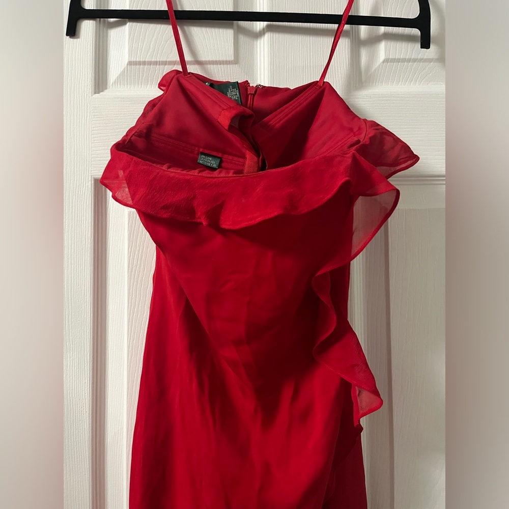 Ralph Lauren 100% silk red evening gown